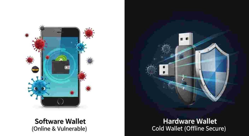 Hot wallet and Cold wallet