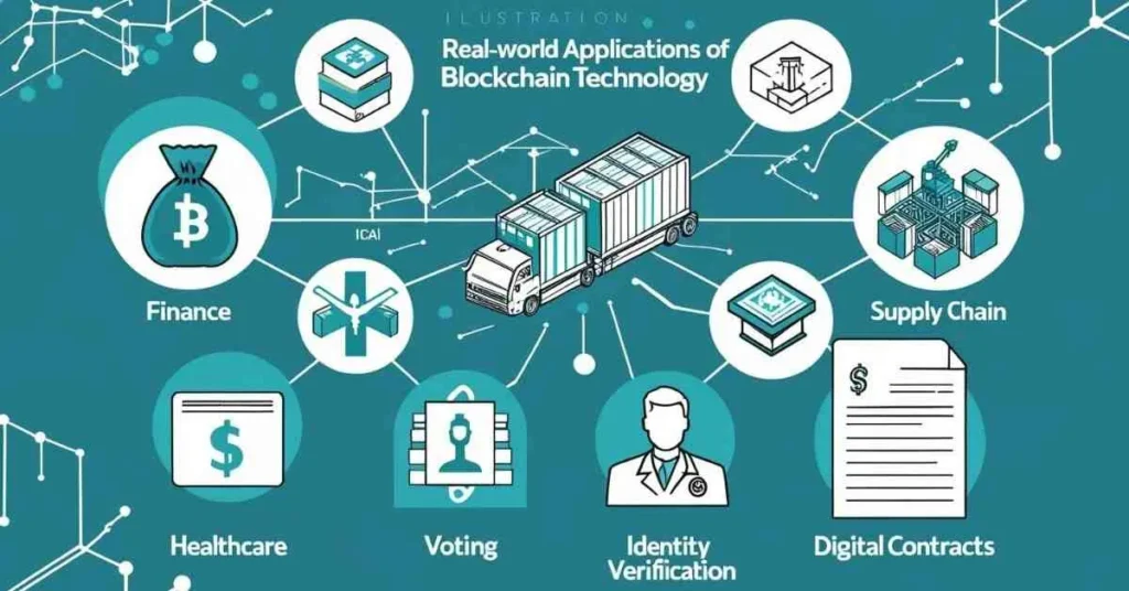real-world-blockchain-applications-infographic-uses-2025