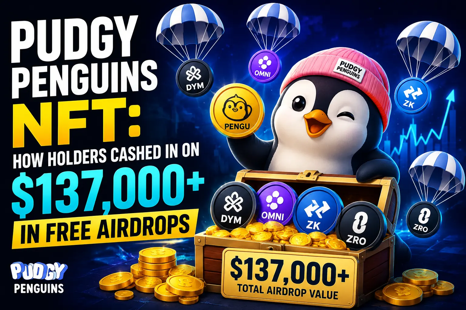 Pudgy Penguins NFT holders earned over $137000 through crypto airdrops